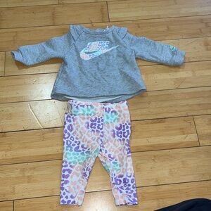baby girl nike leopard legging set colorful